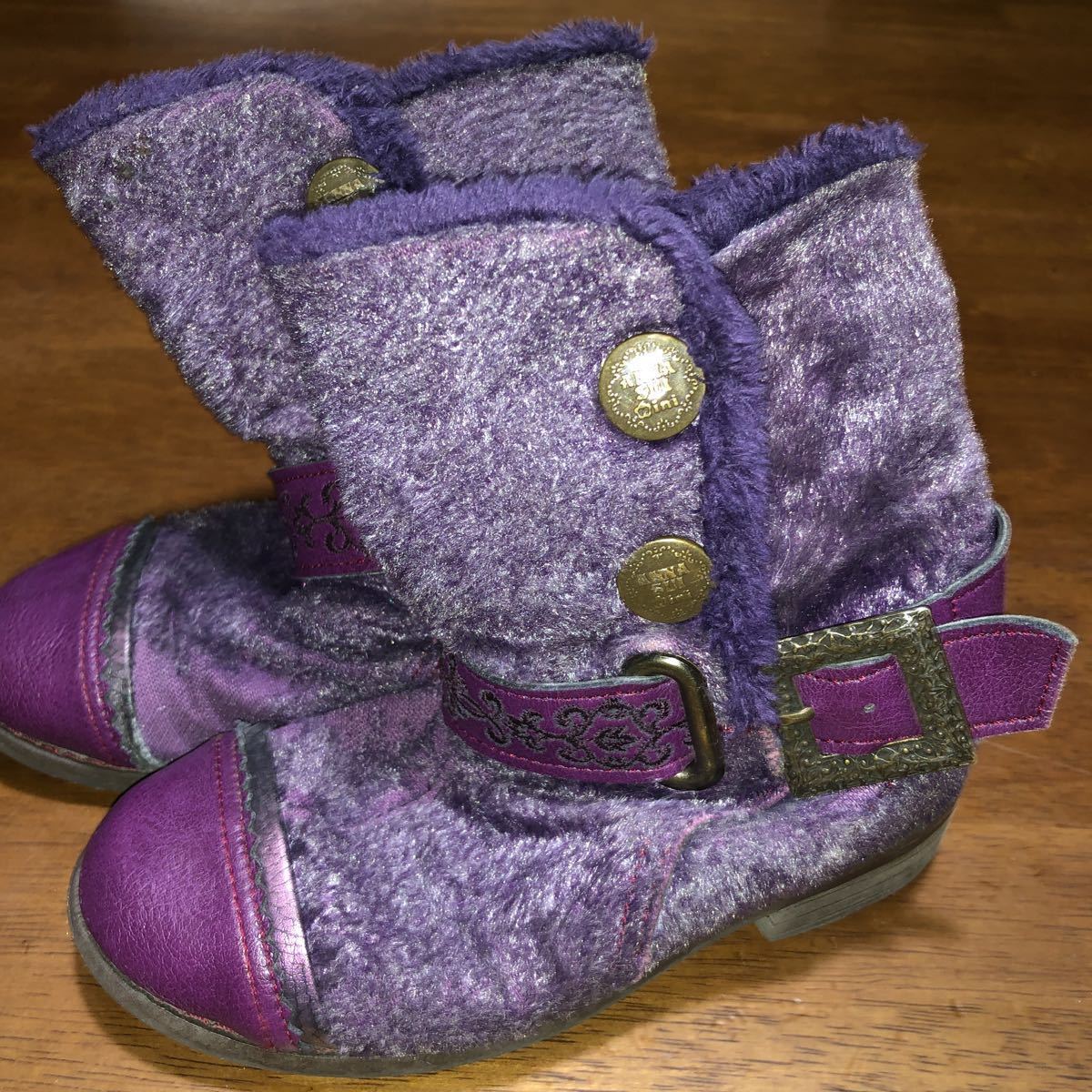 [Anna Sui mini / anasui mini] Короткие ботинки с использованием пурпурного