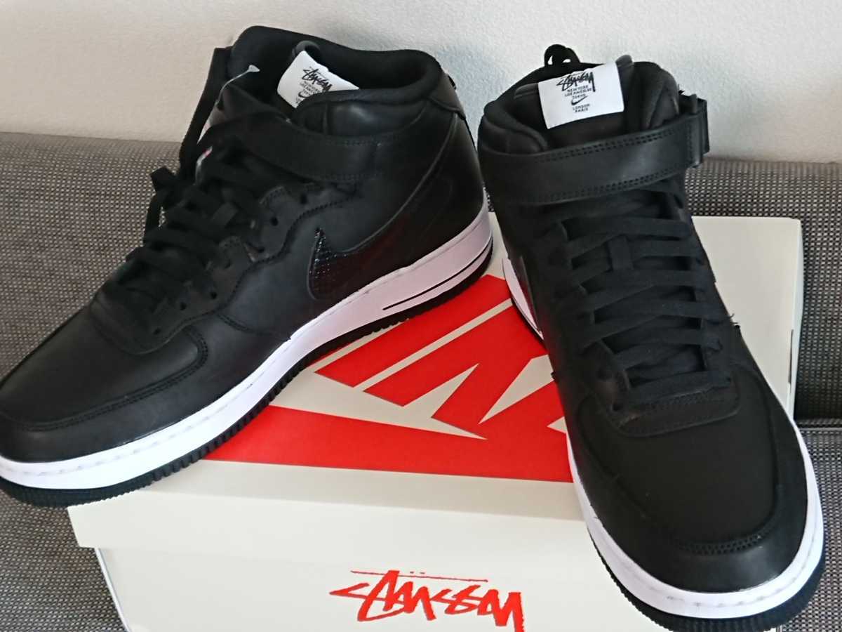 Stussy NIKE AIR FORCE 1 MID Black 29cm us11 新品 未使用 ナイキ スニーカー 海外 当選