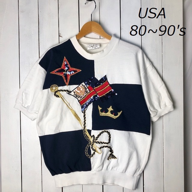 正規店仕入れの 刺繍・スパンコール 80s~90s USA古着 パネル切り替え
