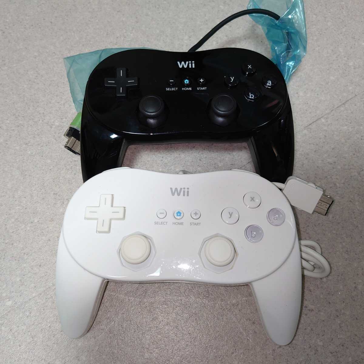 【動作確認済】クラシックコントローラーPRO Wii 　シロクロ2個セット_画像1