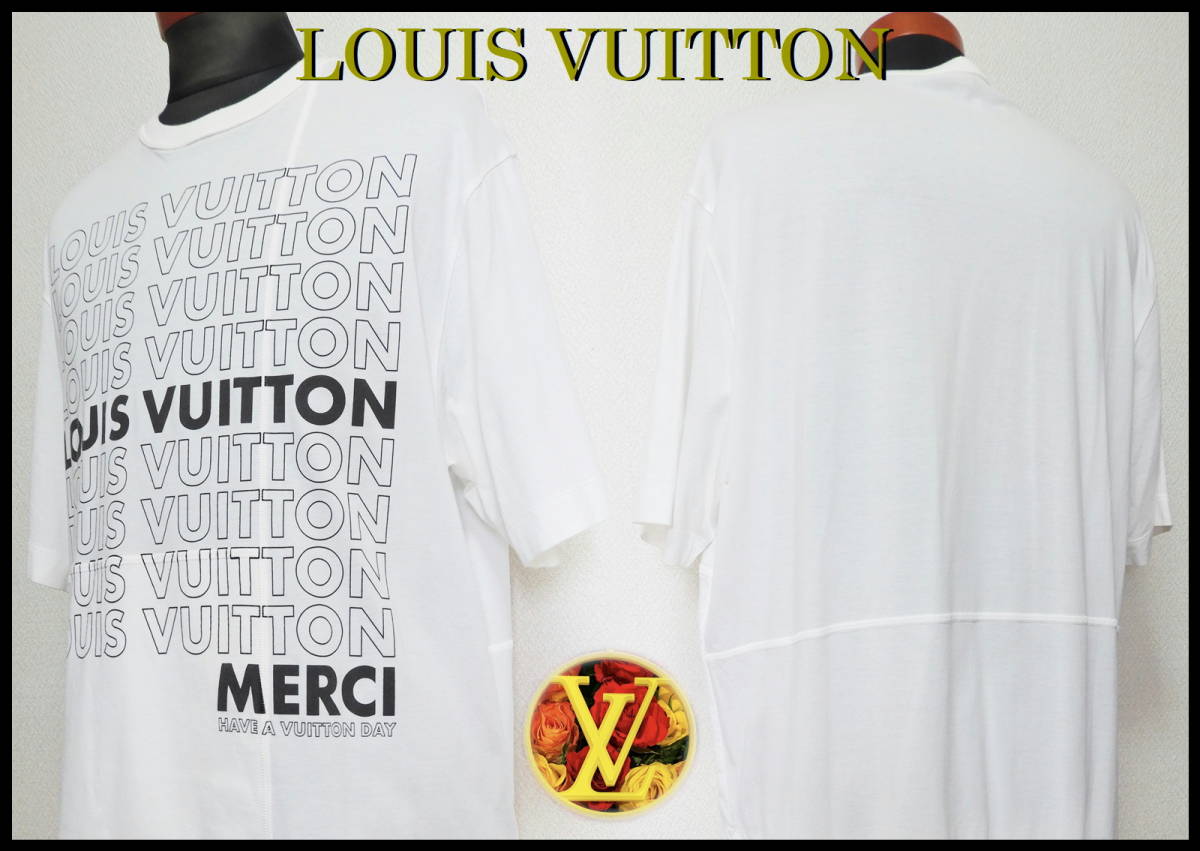 LOUIS VUITTON ワイドロゴＴシャツ ルイヴィトン 国内正規品 メンズ XS 白 黒 ホワイト 即完売品 オーバーサイズ