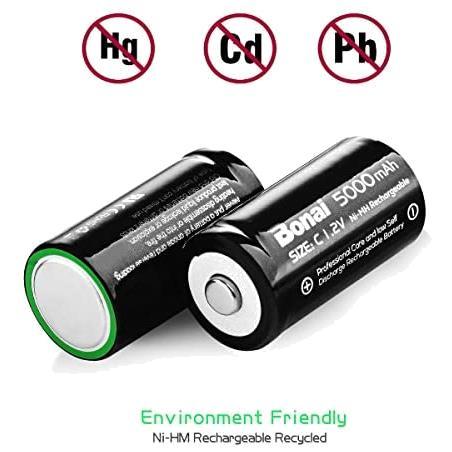 4Ccells BONAI 単2形充電池 高容量 5000mAh 充電式ニッケル水素電池 単一電池 充電式電池 4本入り 単二充電池セット 液漏れ防止_画像5