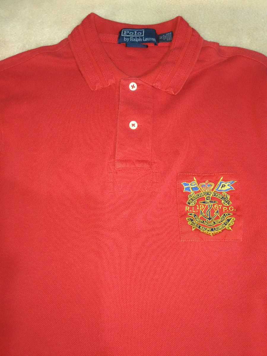  polo ralph lauren ポロ ラルフ ローレン Mサイズ 半袖 ポロシャツ　赤　正規品_画像2