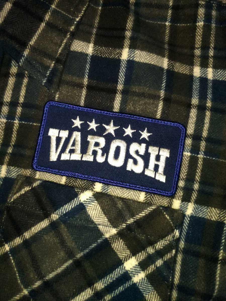  Varosh ヴァロッシュ　ボックスロゴ　刺繍 チェック 長袖 シャツ サイズS 紺系 メンズ 日本製_画像4