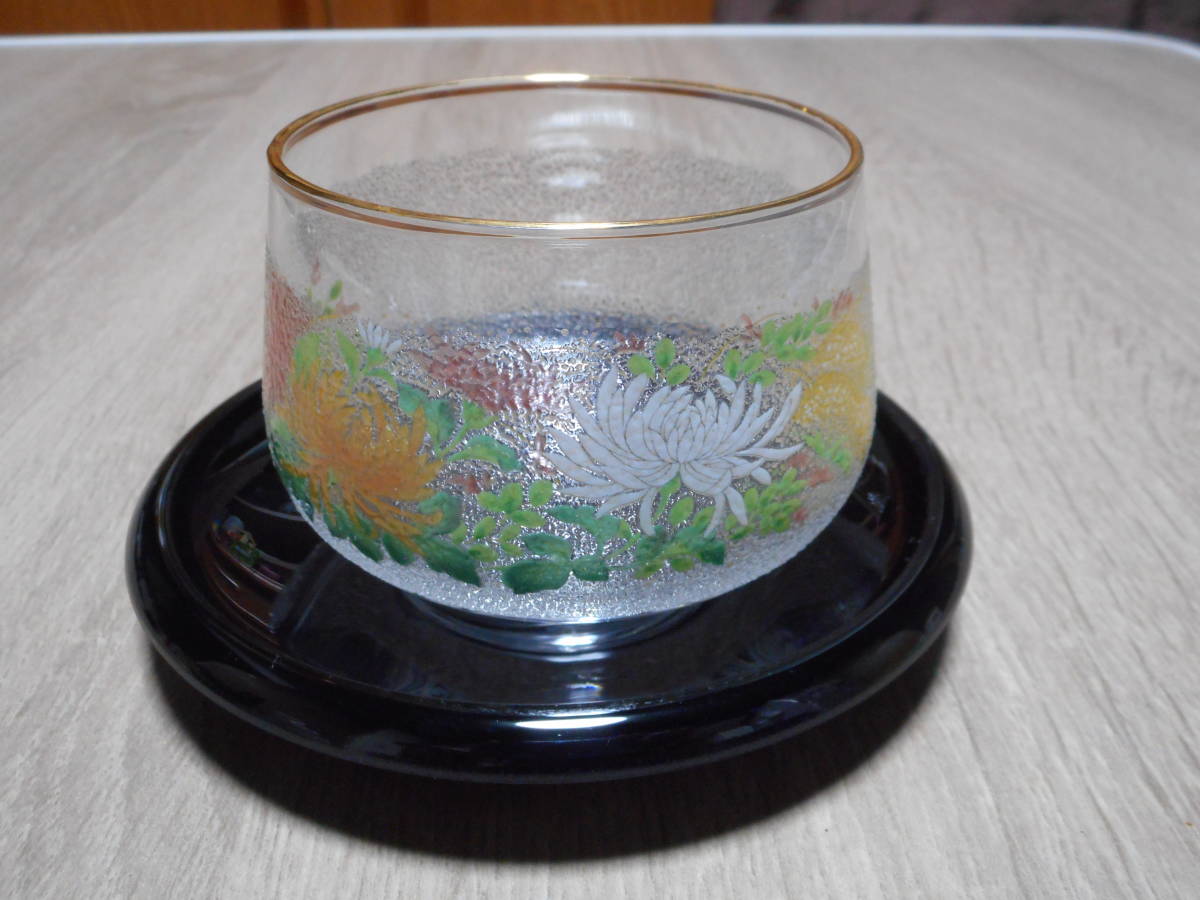 緑茶 冷茶グラス 5客セット 茶托付き 日本の雅 飛鳥 レトロ【未使用品】の画像6