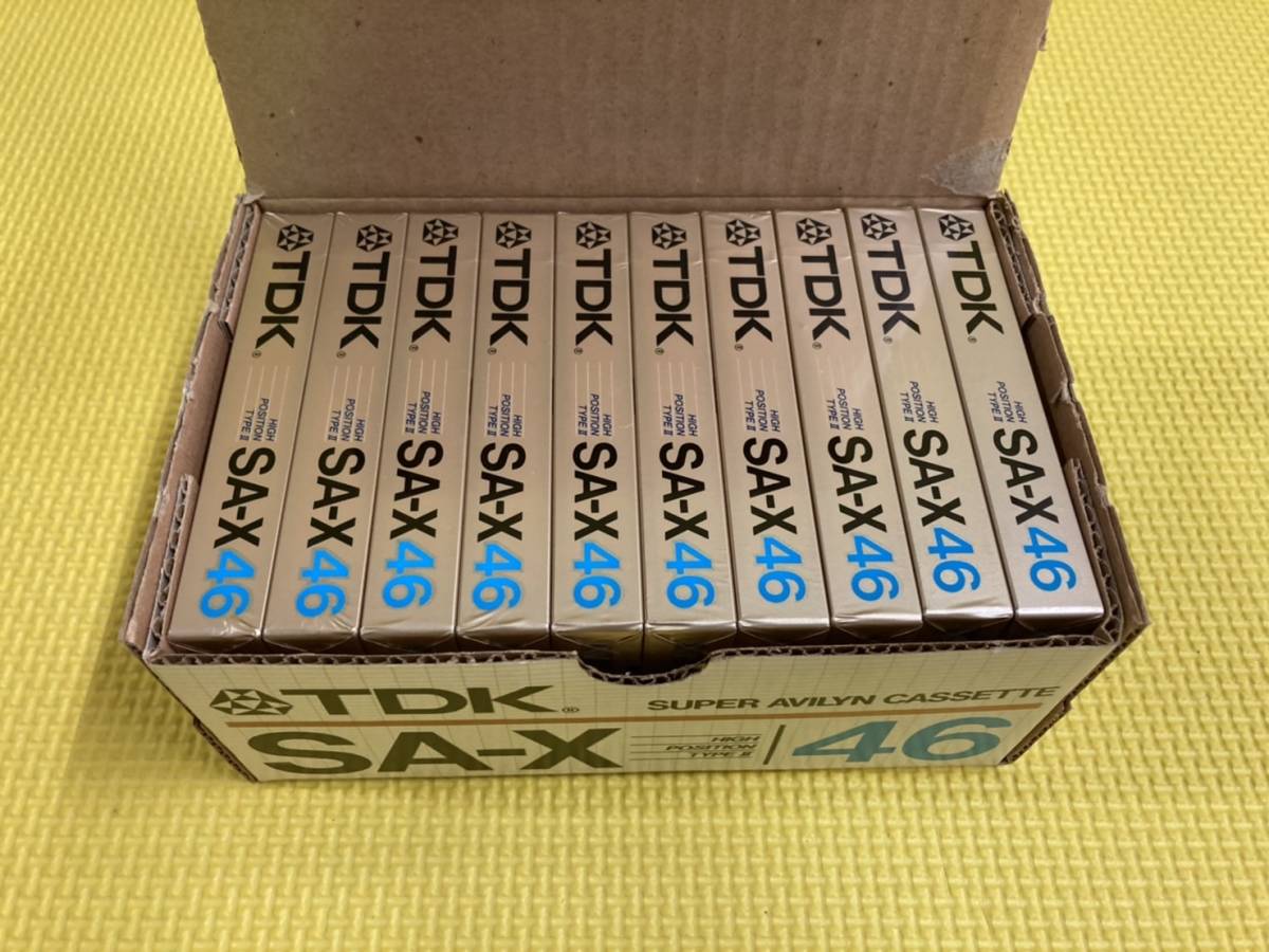 1円スタート【137】ハイポジ TYPE2 カセットテープ SA-X46 46分 10本セット TDK 未開封品 未使用_画像2