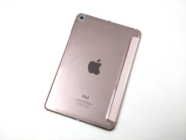iPad mini4用 カバー PUレザー+ハードケース 三折 薄型 ローズゴールド_画像2