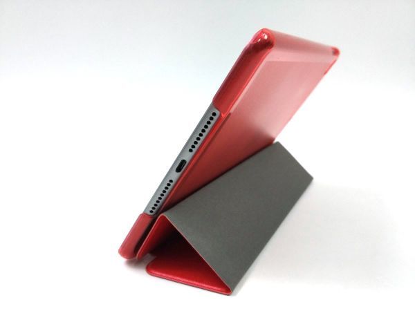 iPad mini4用 カバー PUレザー+ハードケース 三折 薄型 レッド_画像5