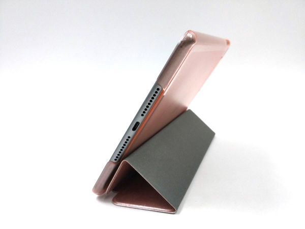 iPad mini4用 カバー PUレザー+ハードケース 三折 薄型 ローズゴールド_画像5