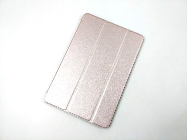 iPad mini4用 カバー PUレザー+ハードケース 三折 薄型 ローズゴールド_画像1