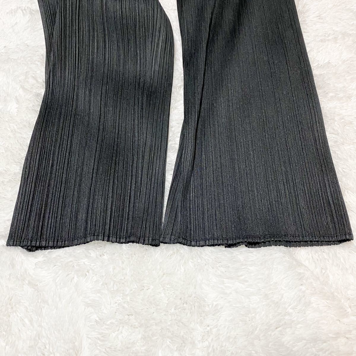 【美品】PLEATS PLEASE ISSEY MIYAKE プリーツプリーズ イッセイミヤケ ストレートパンツ 黒 ブラック 1円 １スタ パンツ　サイズ2 _画像5