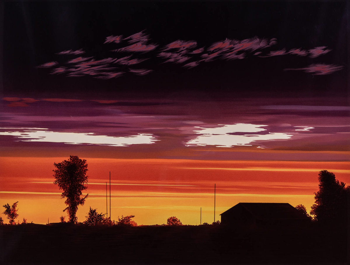 ミッシェル・バテュ(Michele Battut) 「アリゾナの夕景」版画 シルクスクリーン 本人 鉛筆 サイン
