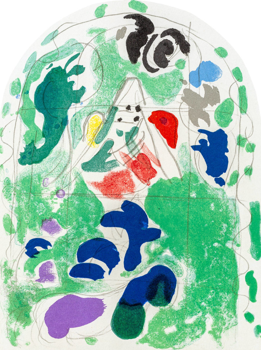 マルク・シャガール(Marc Chagall) 「イッカサル族（小）「エルサレムの窓」より」版画 リトグラフ