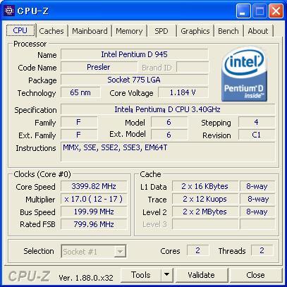 LGA775 Pentium D 945 3.40GHZ/4M/800 2700/110516_画像6