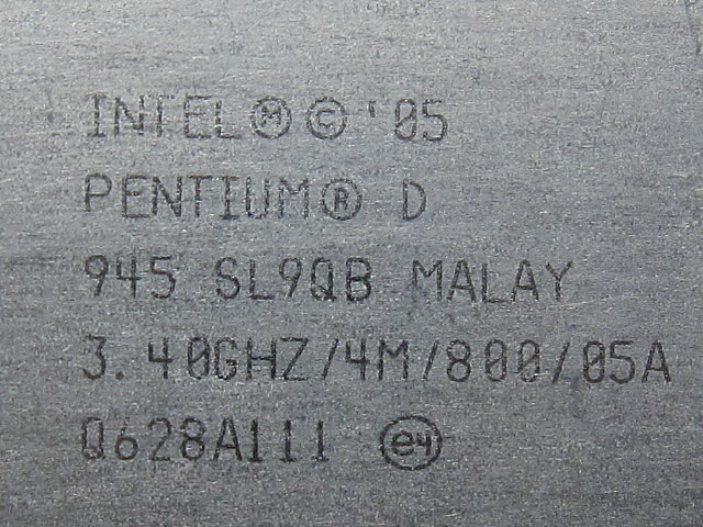 LGA775 Pentium D 945 3.40GHZ/4M/800 2700/110516_画像2