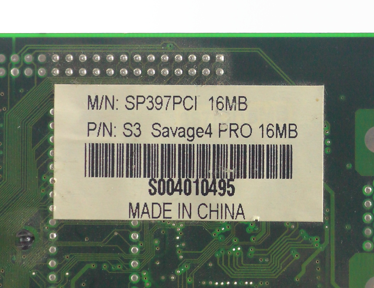 Sparkle製 SP397PCI PCI グラフィックカード / S3 Savage4Pro 16MB / ジャンク品 動作未確認_画像3