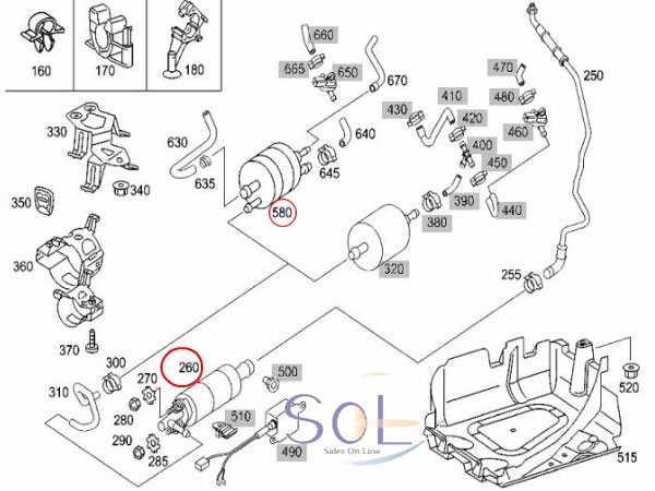 ベンツ W220 W215 フューエルポンプ 燃料ポンプ + フューエルフィルター S320 S350 S430 S500 S600 S55 CL500 CL600 CL55 0014701294_画像2