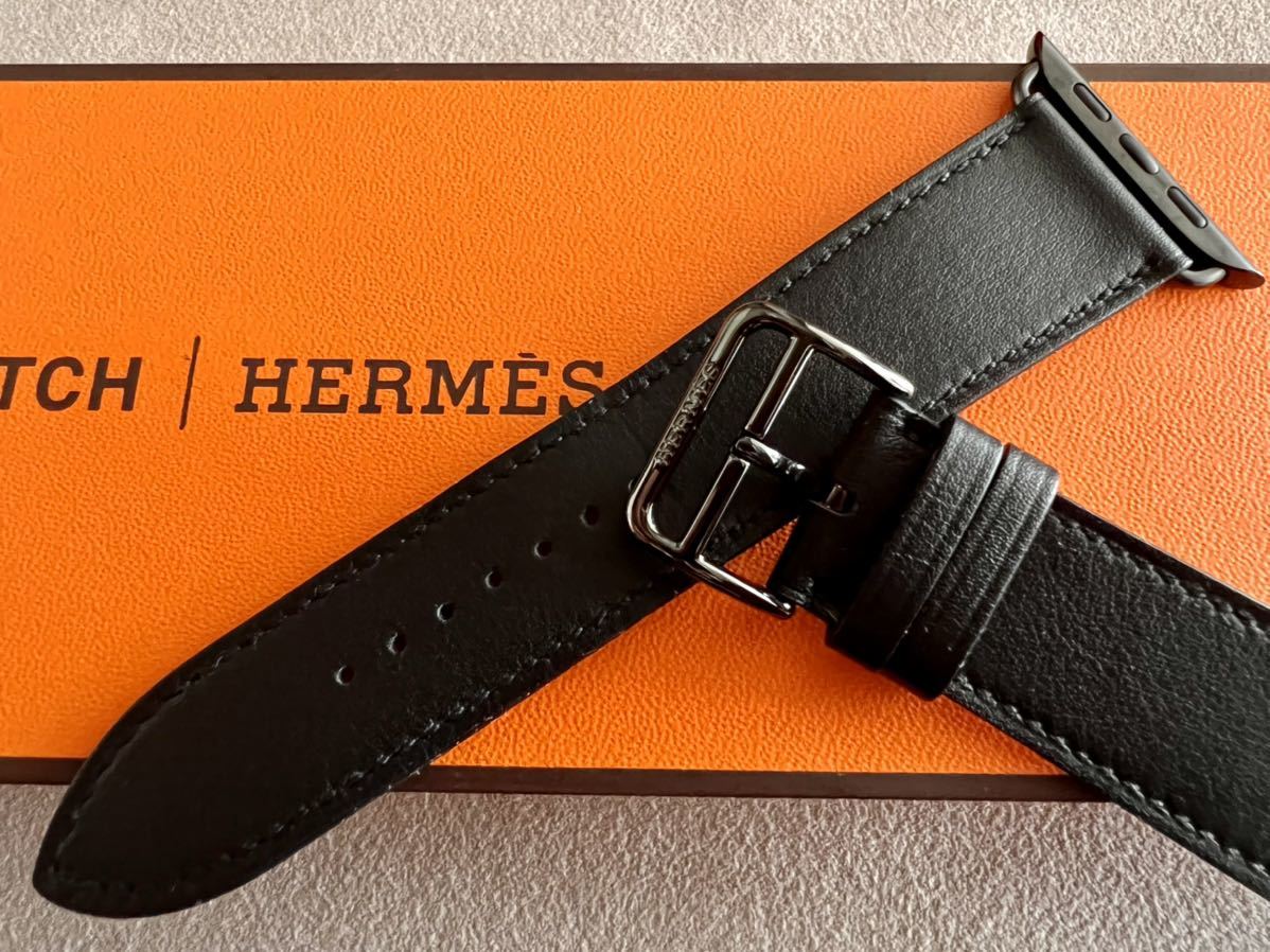 美品 Apple Watch Hermes Series 7 45mm ブラック 黒 シンプルトゥール