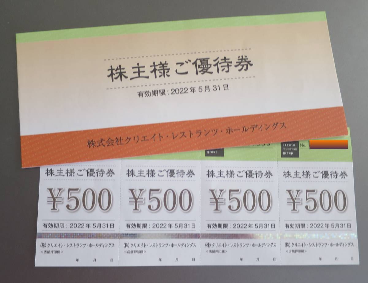 クリエイトレストランツ 株主優待券 20,分-
