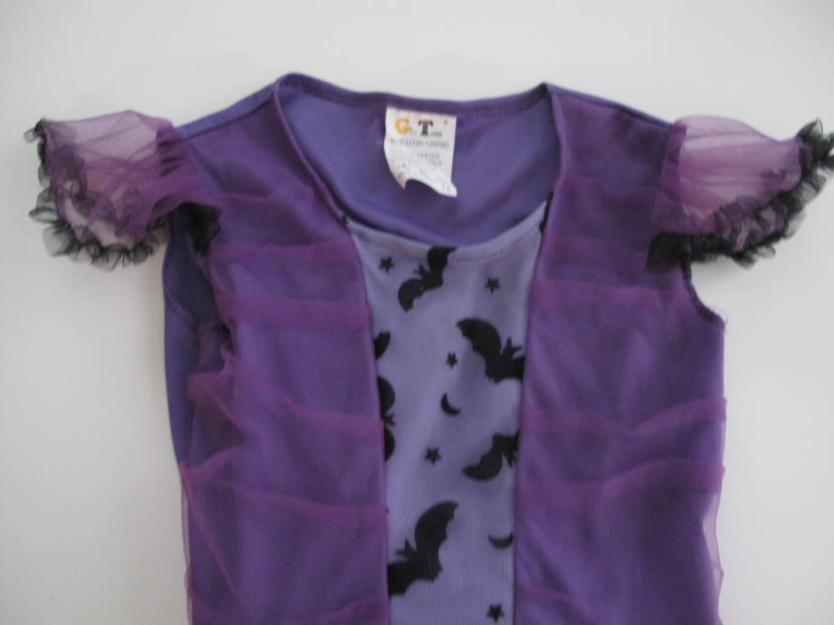 **ハロウィン用 コスチューム 女の子用 紫＆黒 ワンピース 120-130cm_画像5