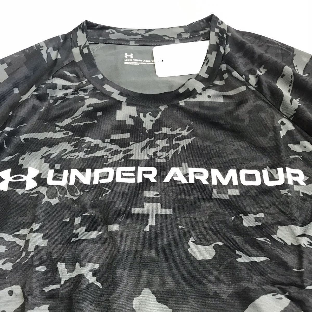 新品 正規品【メンズXXL( XO)】黒 アンダーアーマー UNDER ARMOUR 上下セット 高機能 半袖シャツ ショーツ トレーニング メンズ