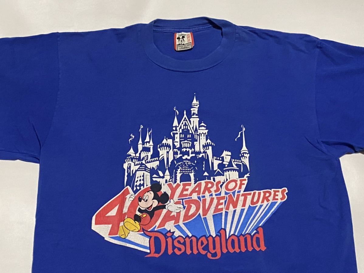 90's Disneyland 40 YEARS OF ADVENTURES ミッキーマウス プリントT 