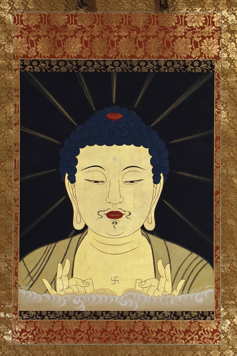掛軸「古画 山越阿弥陀図」仏画 仏教美術 来迎図 絵画 - 美術品