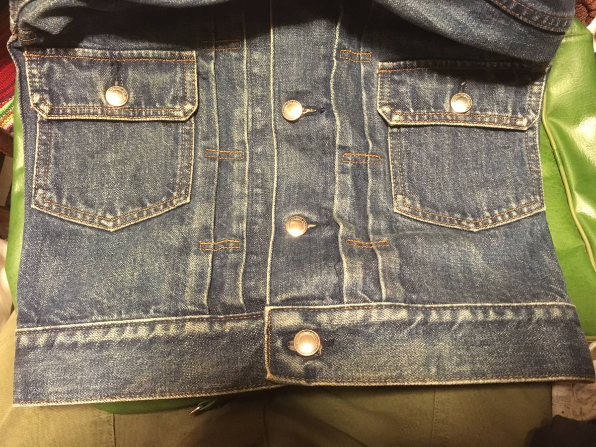 2205現HYKEハイクGREENグリーン色落ち加工LEVI'Sリーバイス2ndセカンド型デニムDENIMジャケットgジャン ジージャン_画像7