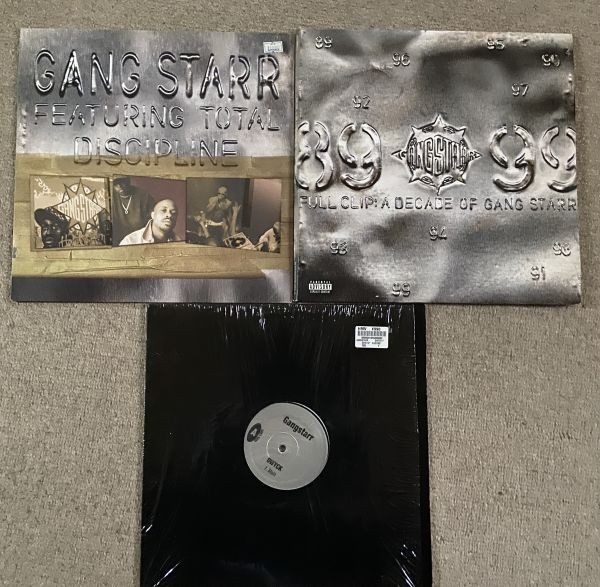 KB0349【レコード３点セット】GANG STARR ギャングスター FULL CLIP:A DECADE OF GANG STARR 4枚組 ベスト シングル EP HIPHOP 中古_画像1