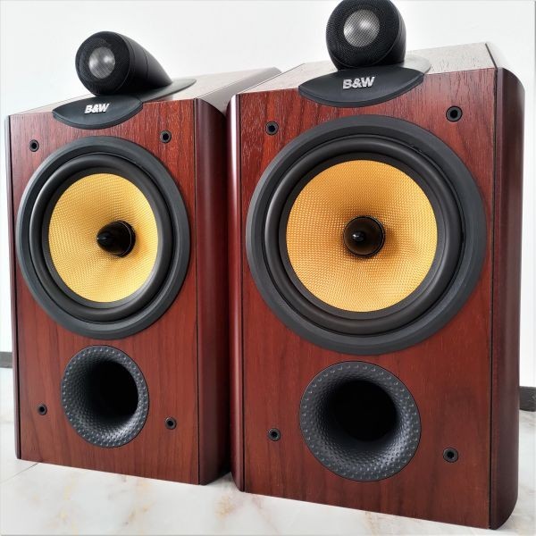 KC0492【美品】動作品 B&W CDM1NT MY 2way ペア 連番 レッドチェリー ブックシェルフ型 ケブラーコーン ジャンパープレート 取扱説明書付