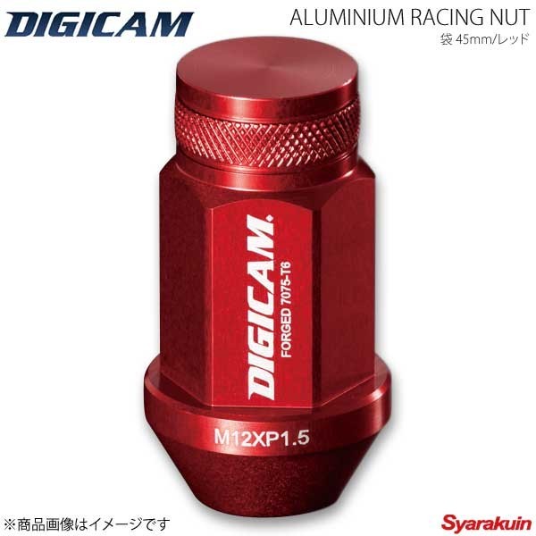 DIGICAM アルミレーシングナット 袋タイプ P1.5 19HEX 45mm RED 16本入 パッソ KGC10/KGC15/QNC10 H18/12-H22/1 AN6F4515RE-DC16