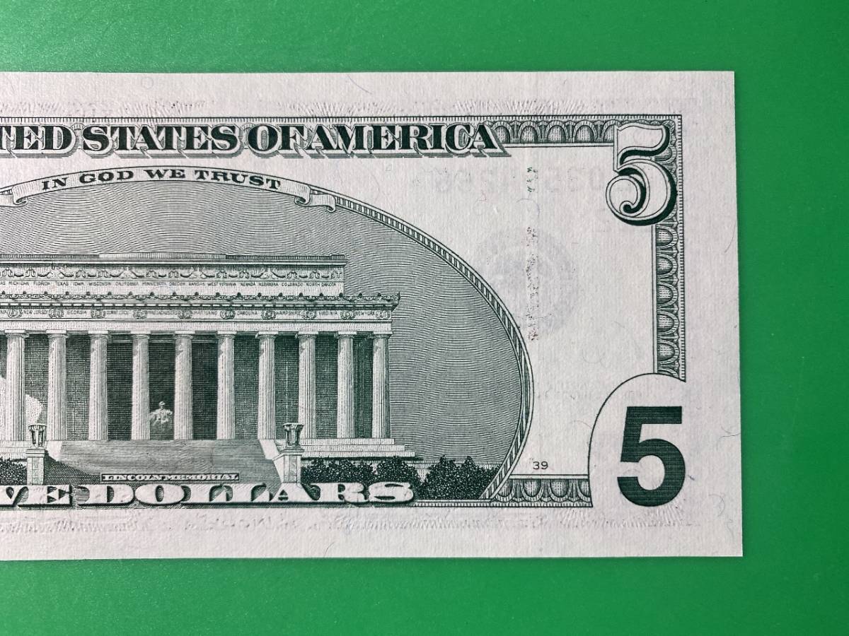 ☆ 2001年 アメリカ 5ドル札 $5 スターノート エラー 米ドル 紙幣 