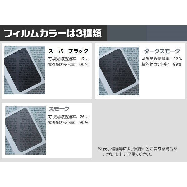 ダークスモーク　13％　極厚　2層構造フィルム　オプティ 5ドア L800・L802　カット済みカーフィルム　リヤーセット_画像2