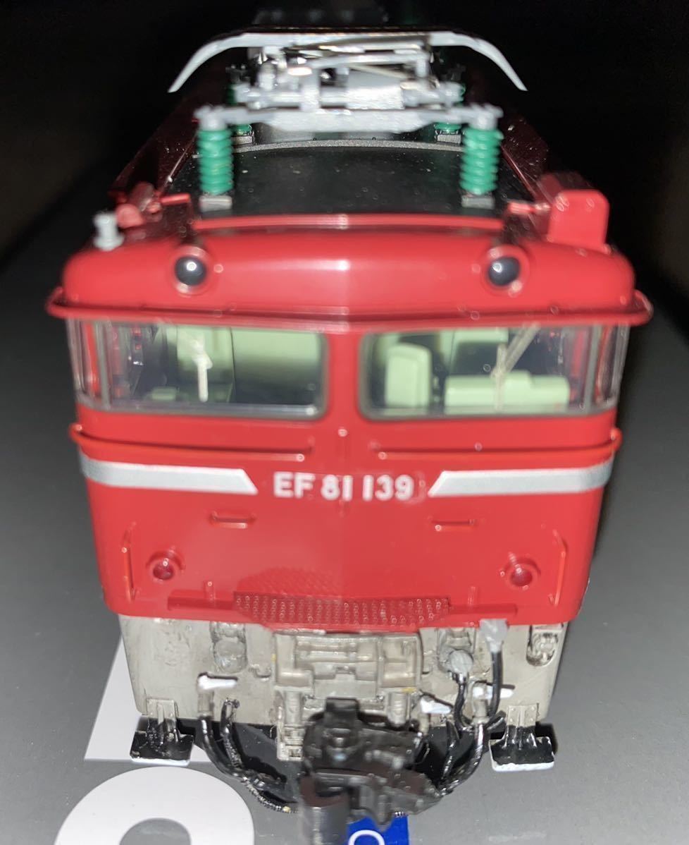 ☆送料無料！☆双頭連結器　加工改造作品☆ 鉄道模型　HOゲージ　TOMIX　HO-143 JR EF81 （赤2号 ひさし付）139号機双頭連結器  加工改造品