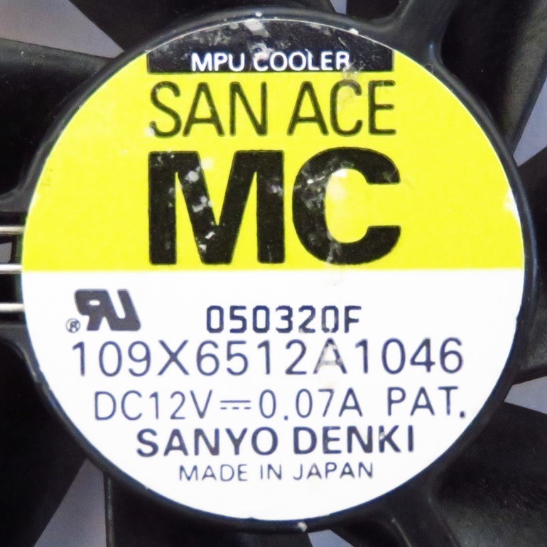 DC軸流ファン 冷却 CPUクーラー 山洋電気 SANYO DENKI 109X6512A1046 ファン直径約42mm DC12V 0.07A センサー機能有 コネクタ付 回転確認済_画像8