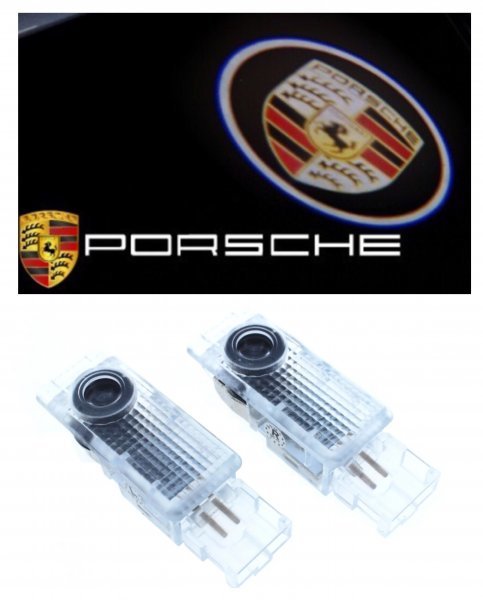Porsche ポルシェ LED ロゴ プロジェクター ドア カーテシ ランプ カイエン 955/956/957 2002-2009y 純正交換タイプ Cayenne ロゴ ライト_画像2