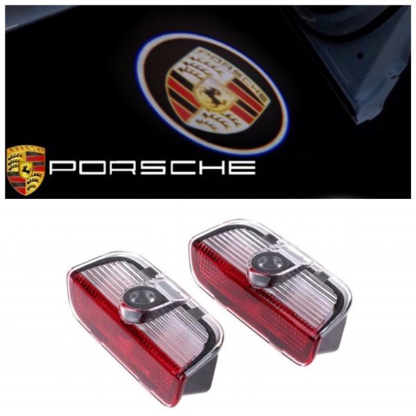 Porsche ポルシェ LED ロゴ プロジェクター ドア カーテシ ランプ カイエン ボクスター マカン ケイマン 958/981/982/991 ライト マーク_画像1