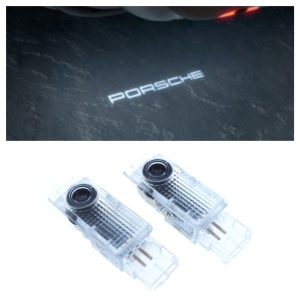 Porsche ポルシェ LED ロゴ プロジェクター ドア カーテシ ランプ カイエン 955/956/957 2002-2009y 純正交換 Cayenne ロゴ ライト_画像1