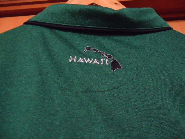 即決　ハワイ　ハワイ大学　ポロシャツ　濃緑・黒斑色　ＸＬ _画像4