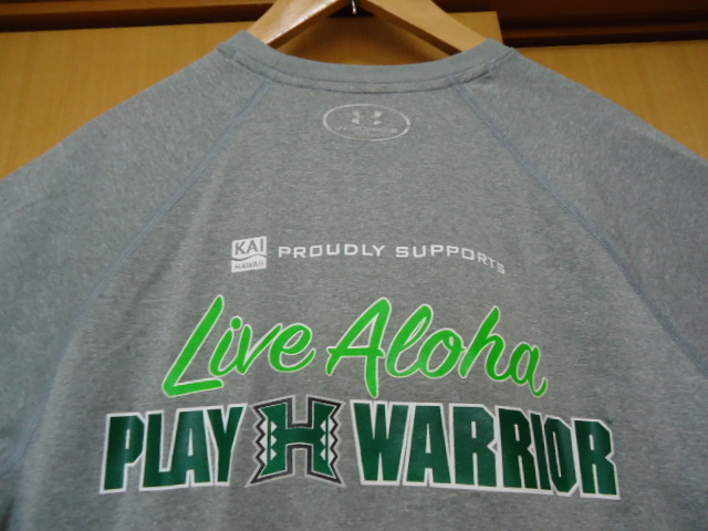  prompt decision Hawaii Under Armor Hawaii university american football T-shirt gray color M ②