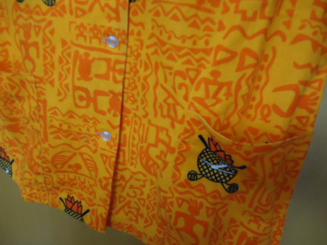 即決　ハワイ　Kole Kole　ソニーオープンゴルフ　ヴィンテージ　アロハシャツ　オレンジ色　ロゴ・他柄　レディース　ＸＳ-S_画像3