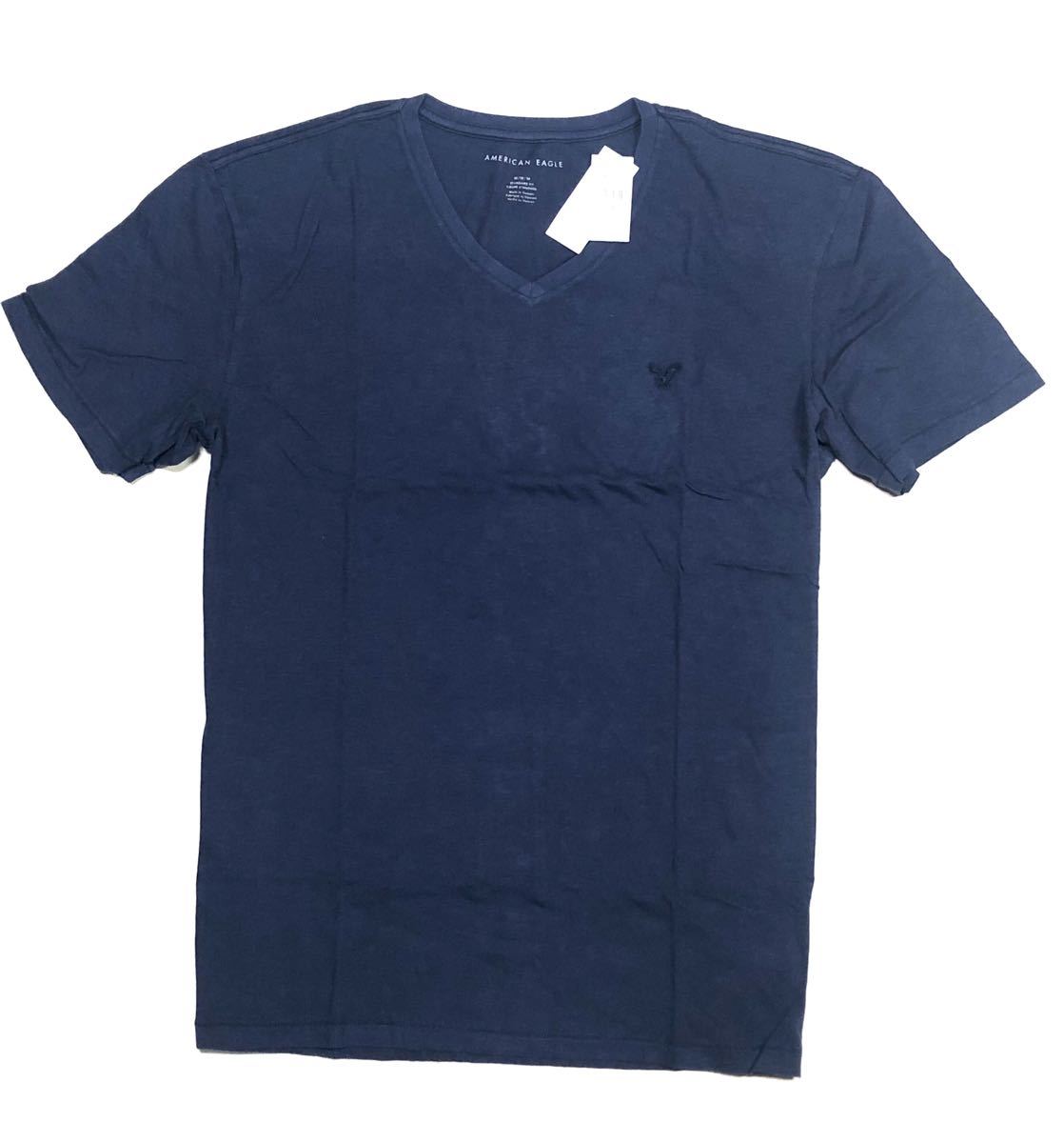 送料込み　正規品　タグ付き　アメリカンイーグル　Vネック　Tシャツ　ネイビー　US M/日本サイズ　L 半袖Tシャツ_画像1