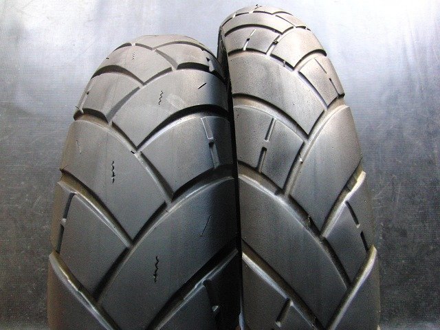 中古前後セット!エイボン◎AV53 トレイルライダー・AV54. 90/90-21. 150/70R18. VP590:22051_画像1