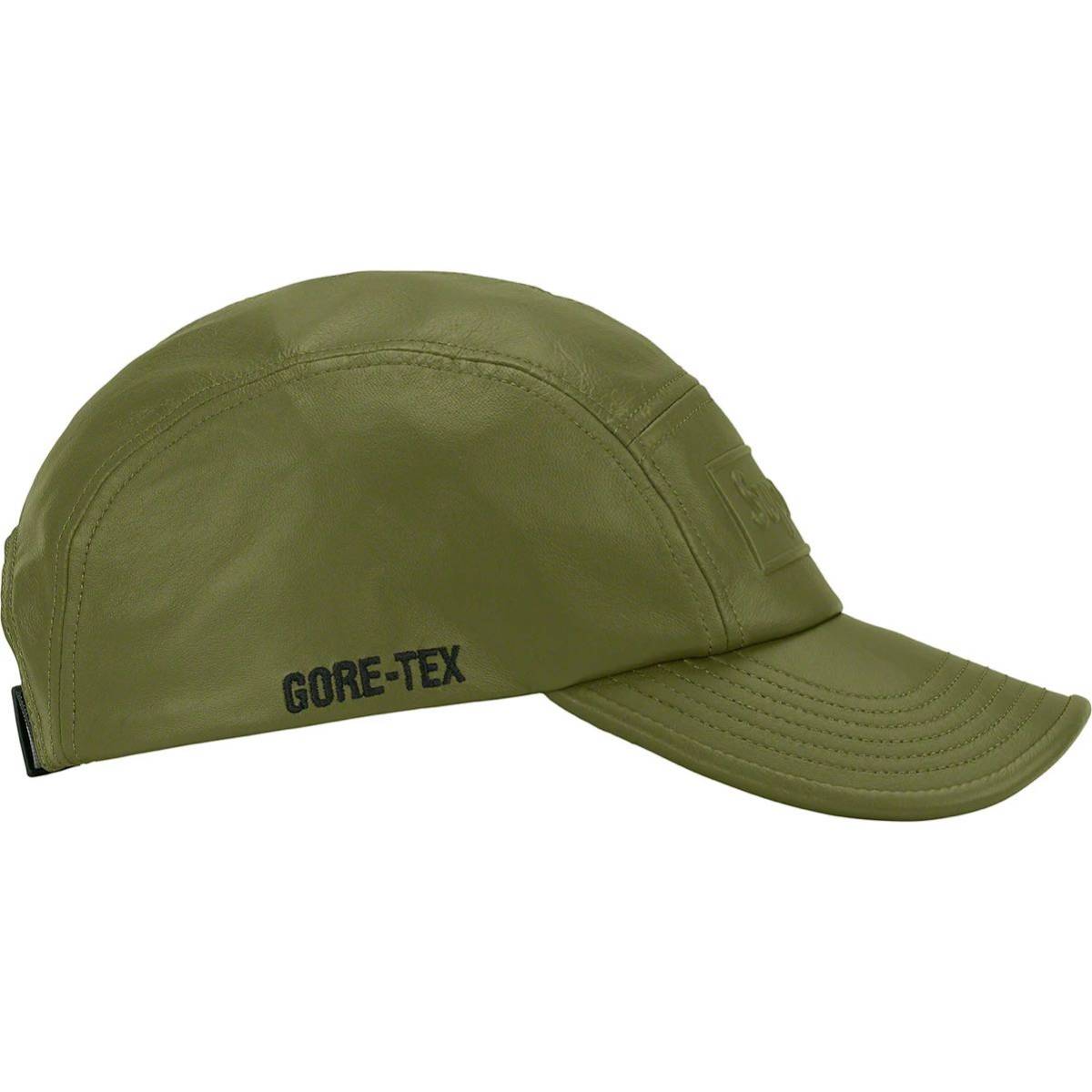 【新品未使用】 22SS 新作 新品 SUPREME シュプリーム GORE TEX LEATHER CAMP CAP キャップ 帽子 ぼうし OLIVE オリーブ色 即決早い者勝ち_画像2