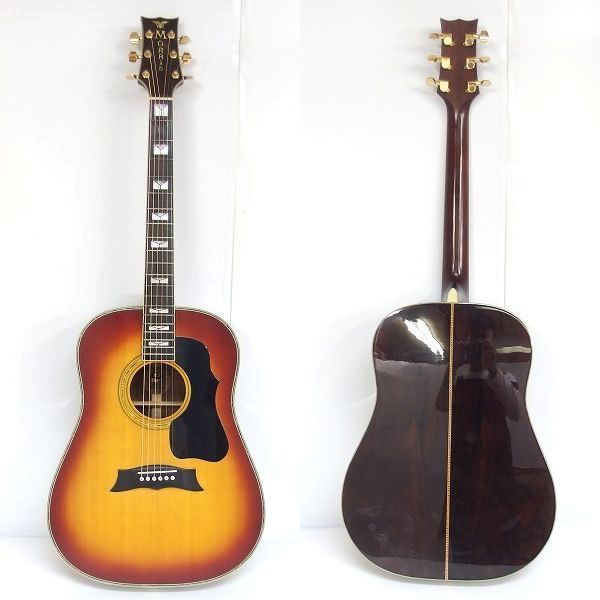 ★Morris/モーリス MG-100ST アコースティックギター/アコギ 縦ロゴ ジャパンビンテージ ハードケース付 同梱×/180 2