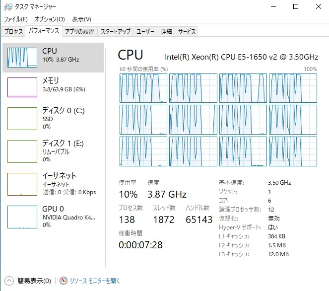 動作確認済み/6コア12スレッド Intel Xeon E5-1650 v2 3.50Gzh～3.90ghz(Core i7-7700の上位)LGA2011 送料無料/消費税無し_画像6