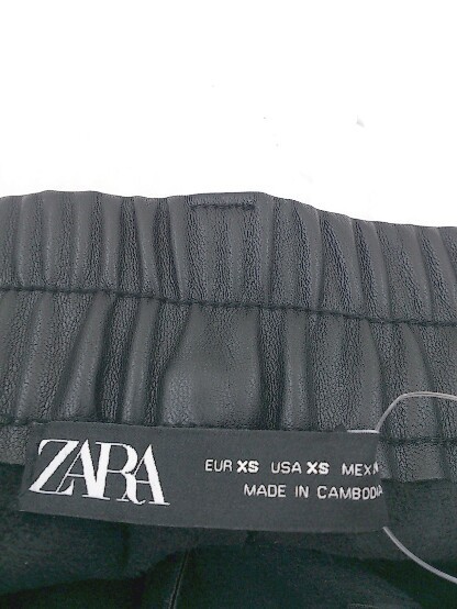 ◇ ZARA ザラ フェイクレザー パンツ サイズEUR XS USA XS MEX 24 ブラック レディース 1205020005441_画像3