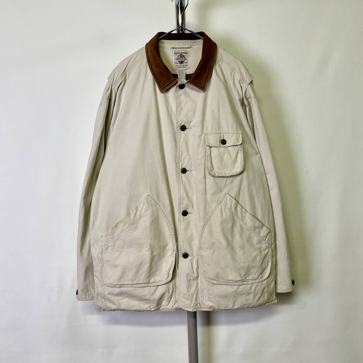 90s 香港製 BANANA REPUBLIC コットン ジャケット L ビッグサイズ サファリ TRAVEL SAFARI バナリパ 80s Y2K 古着 オールド ビンテージ_画像1