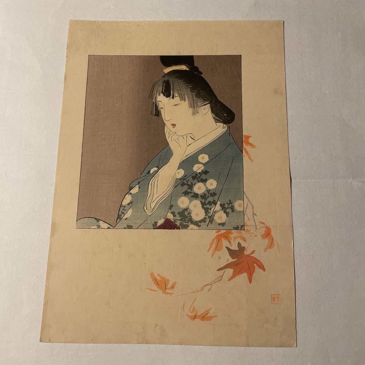 即決!真作 梶田半古/木版画の口絵 美人画②(検索=鏑木清方 鰭崎英朋