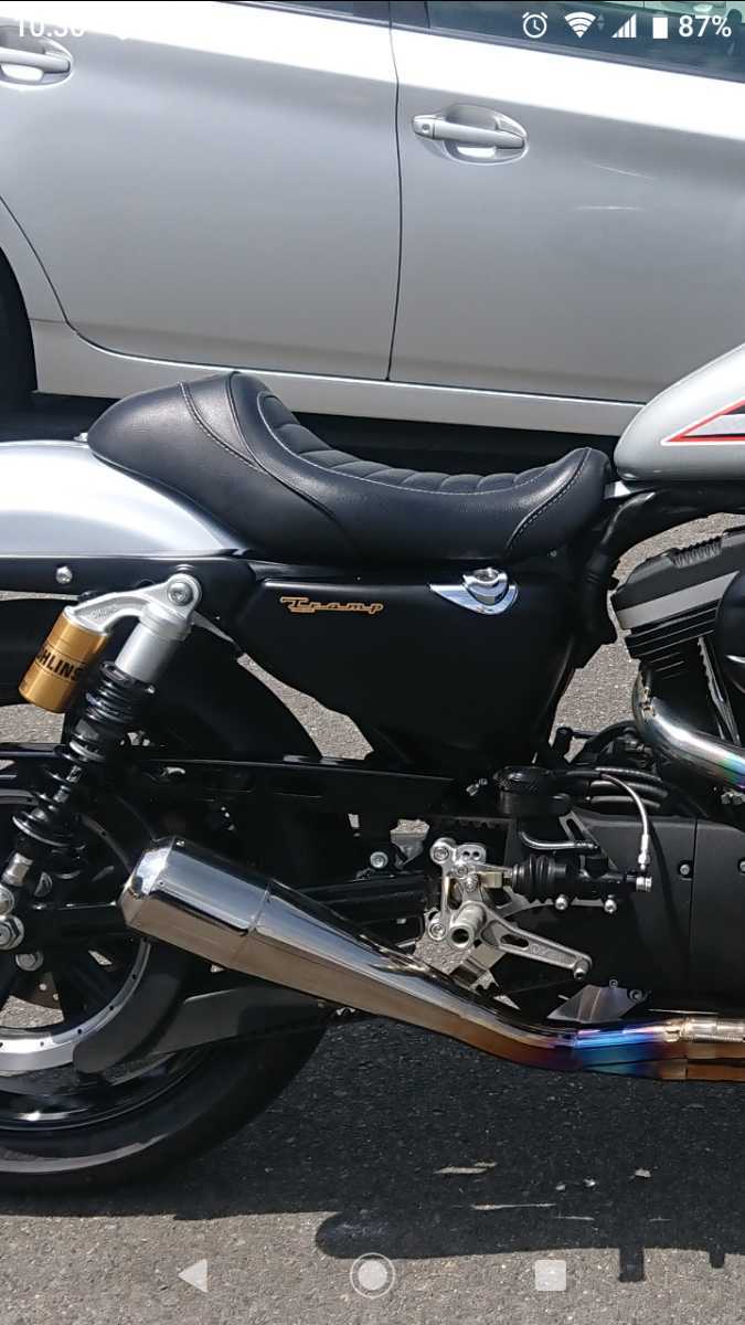 美品 K&H 04～スポーツスター用 S-5619 ステッチセミオーダー ハーレー XL883 XL1200 シングルシート ステーあり カフェレーサー
